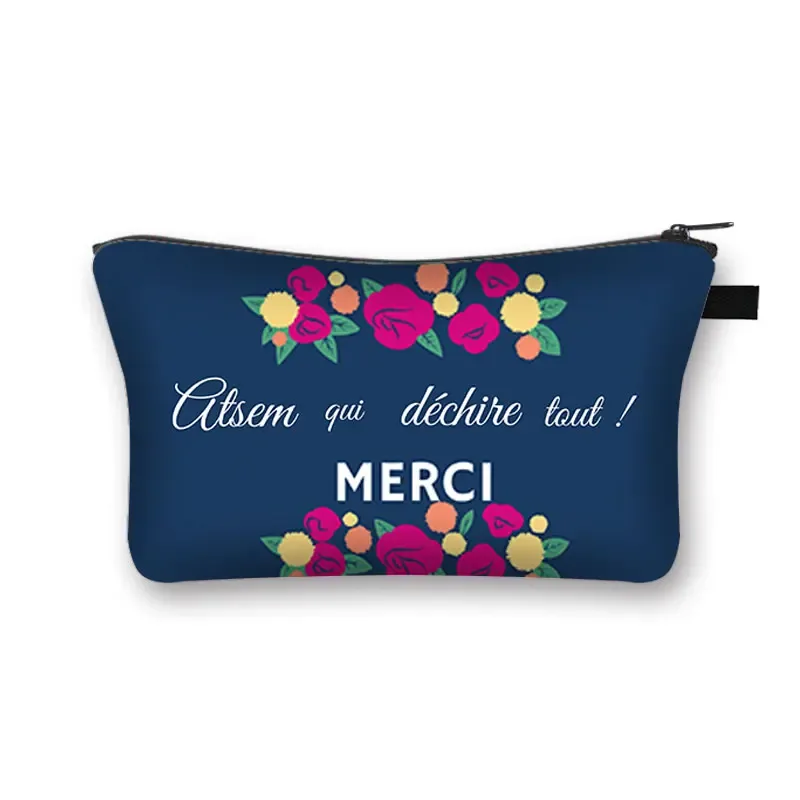 merci enseignant/ gracias maestra/ merci maitresse trousse à cosmétiques femmes trousse de maquillage filles organisateur cosmétique cadeau de remise des diplômes