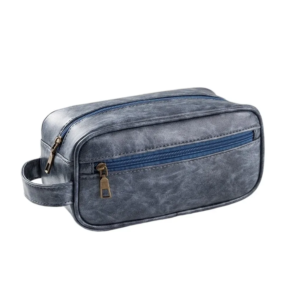 trousse de toilette grande capacité homme femme imperméable style coréen en pu avec fermeture éclair portable