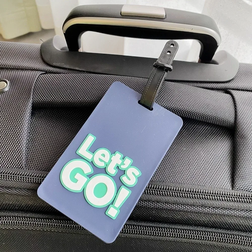 étiquette de bagage en silicone mignonne, étiquette de valise imperméable style lettre, légère, durable, étiquette de nom et d'adresse