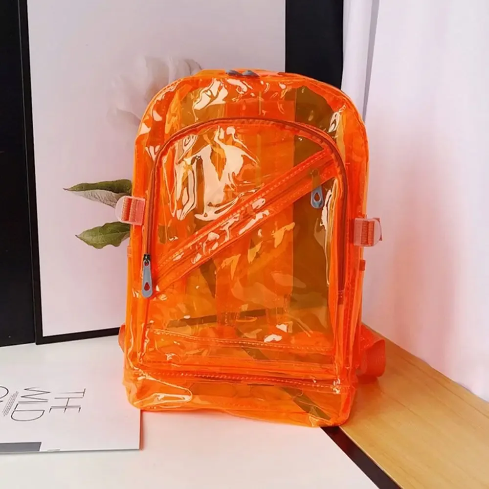 sac à dos d'école en plastique transparent pour femme, version coréenne, sac à dos en msi, document de bonbons, printemps et été