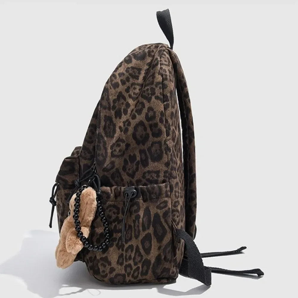 sac à dos pour ordinateur portable imprimé léopard, grande capacité, multi-poches, cartable pour étudiants, sac de voyage oxford pour adolescentes