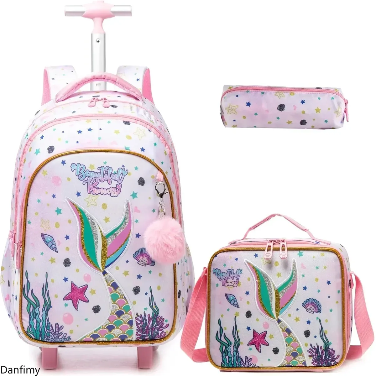 ensemble de sacs d'école à roulettes pour garçons et filles, sac à dos à roulettes pour enfants, sac à bagages à roulettes pour élèves du primaire
