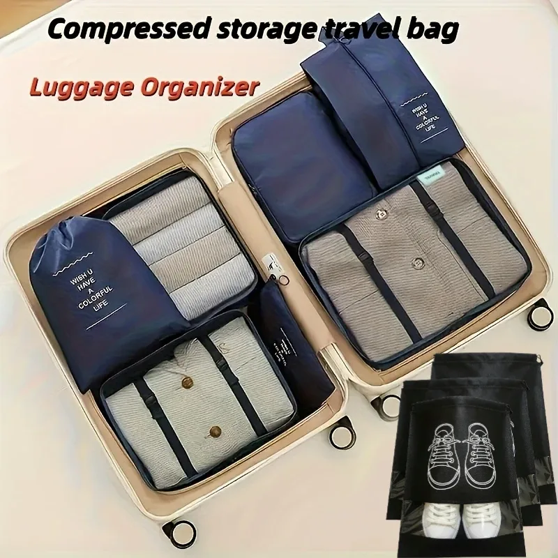 【 ensemble de 10 pièces 】 ensemble de cubes de rangement pour voyage - sacs de tri pour le linge, sacs de rangement pour le voyage
