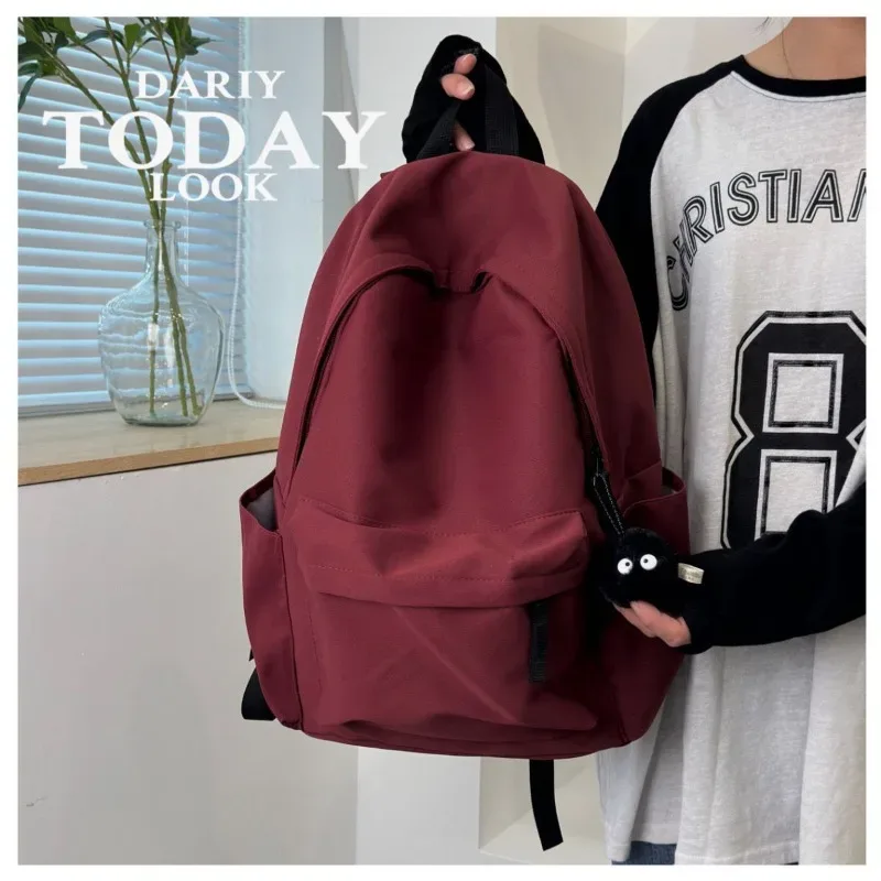sac à dos de style coréen, simple et uni, pour filles, étudiantes du secondaire et du collège, grande capacité, unisexe