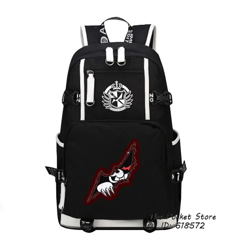 danganronpa – sac à dos en toile pour femmes, grand sac de voyage pour ordinateur portable, dessin animé