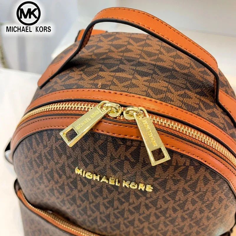 Sac à dos décontracté et tendance pour femmes MICHAEL KORS, modèle MK classique vintage à motif floral, sac de voyage multifonctionnel de luxe léger pour les vacances.