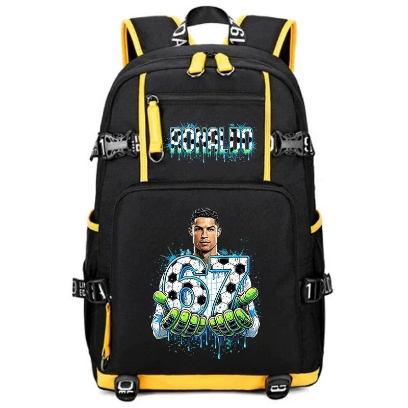 cr7 ronaldo 67 sac à dos imprimé de grande capacité pour étudiants, adolescents, enfants, sac à dos de voyage pour l'école