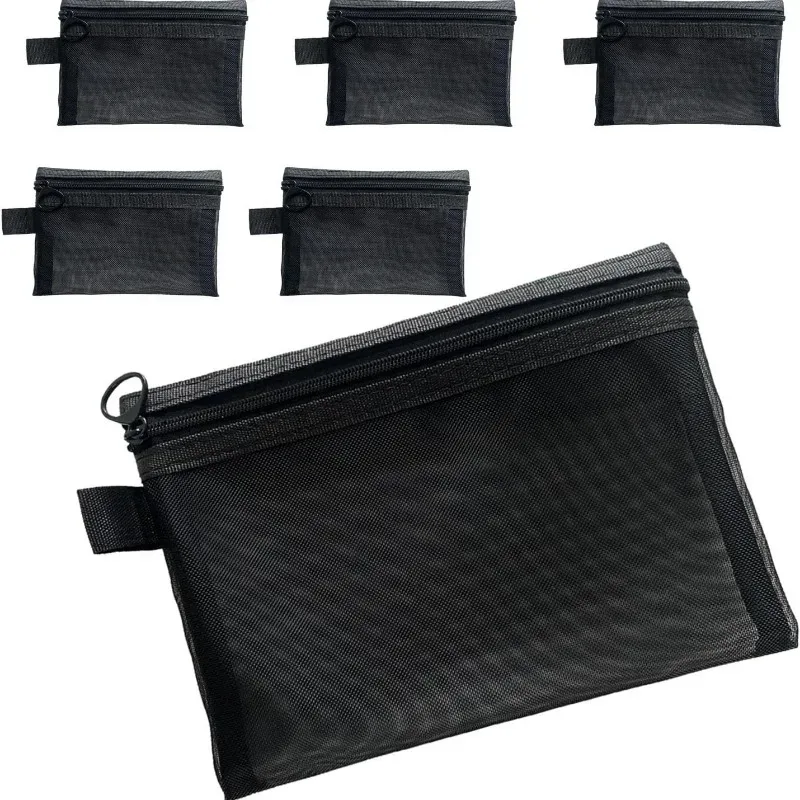 3 pièces sac cosmétique femmes maille sac de maquillage avec fermeture éclair organisateur rouge à lèvres brosse sacs transparents étudiant trousse de toilette sac
