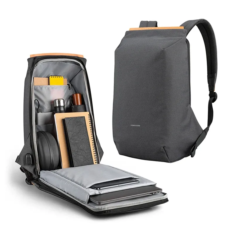 Kingsons 15.6 ''nouveaux sacs à dos étanches USB charge sac d'école antivol hommes et femmes sac à dos pour ordinateur portable voyage Mochila