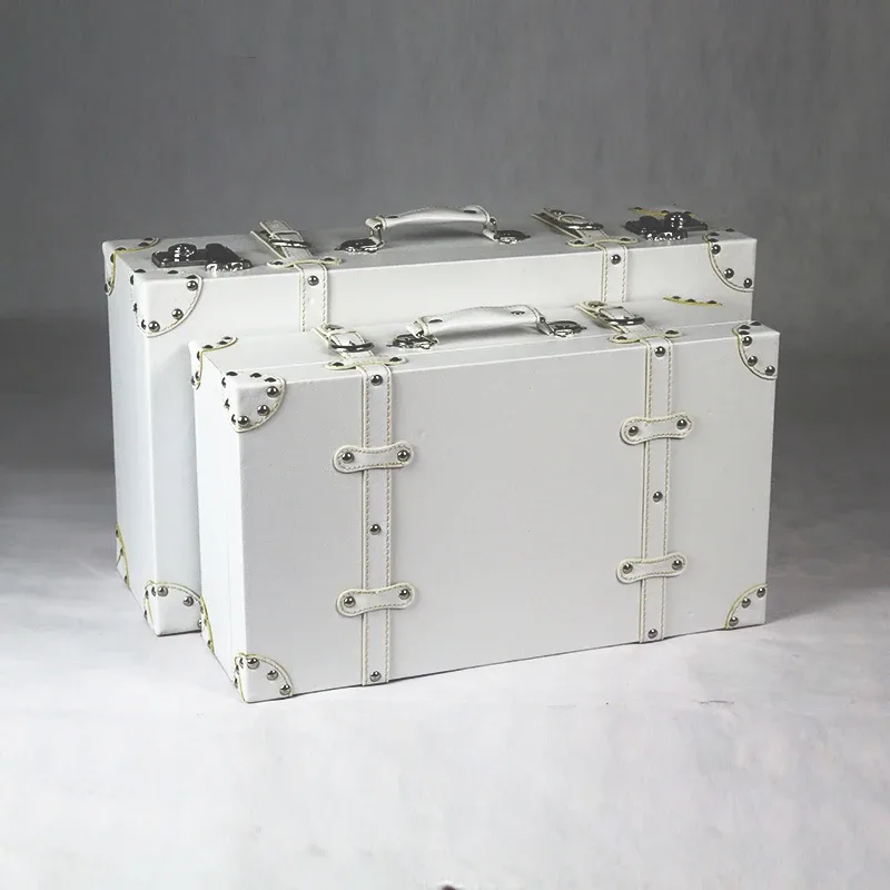 valise vintage en cuir antique nostalgique, petit système de pad, accessoires de photographie portables, sac à main de style européen