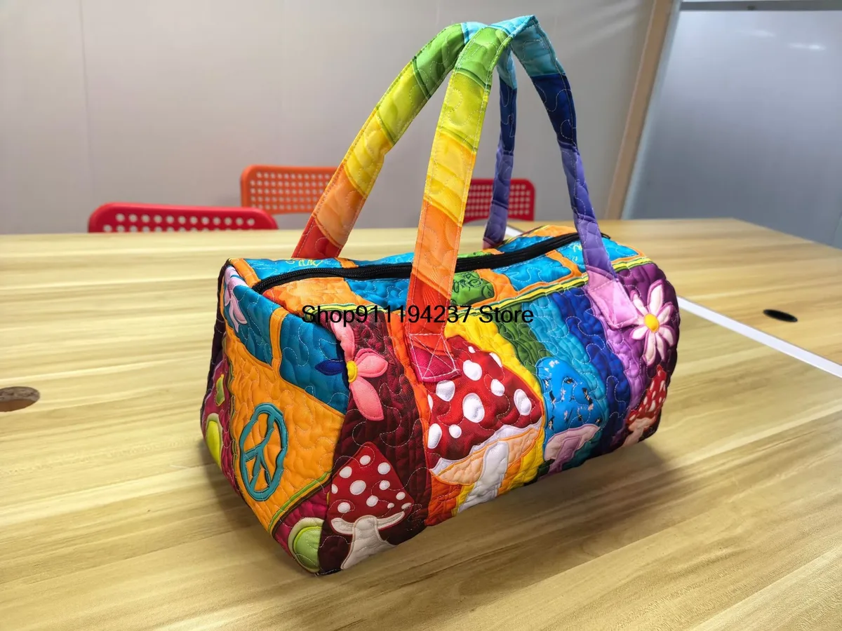 sac de voyage matelassé hippie van, sac de voyage matelassé hippie journey, sac de voyage week-end vintage à motifs floraux, sacs de sport