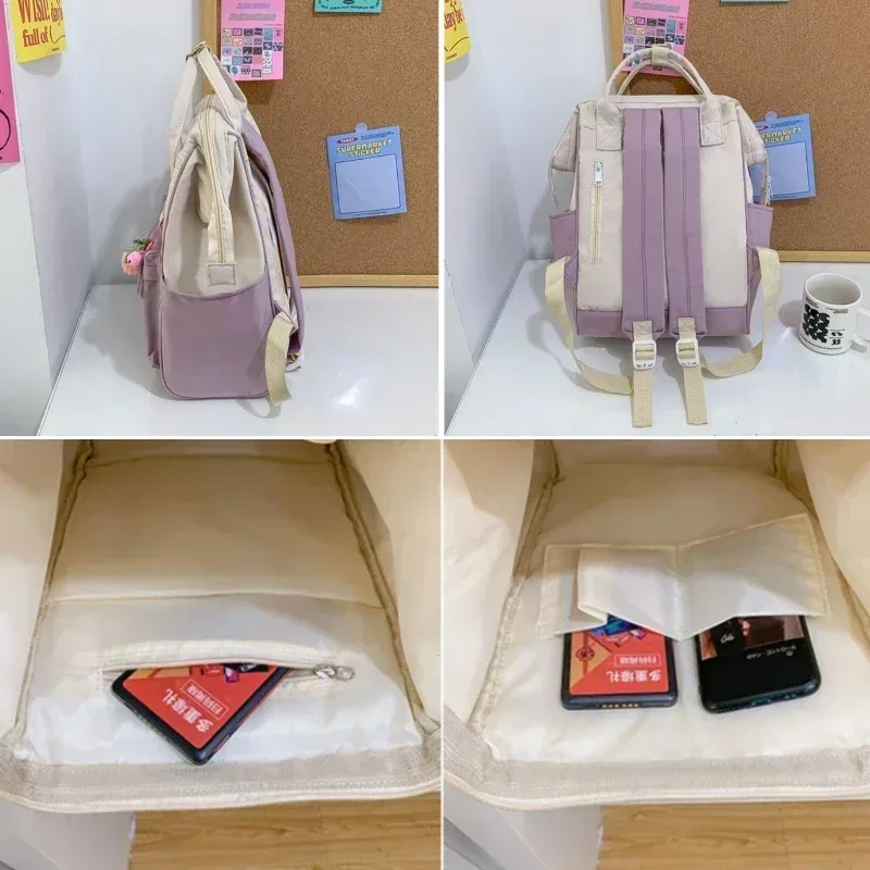 sac d'école de grande capacité pour lycéens, sac à dos étanche simple de couleur assortie, sac de rangement de voyage de loisirs rюкзак