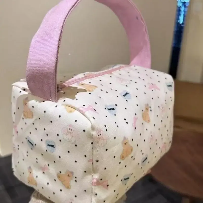 sac fourre-tout ours mignon de dessin animé grande capacité, trousse de maquillage, sac de rangement pour les déplacements et les voyages, organisateur de toilette, cadeaux