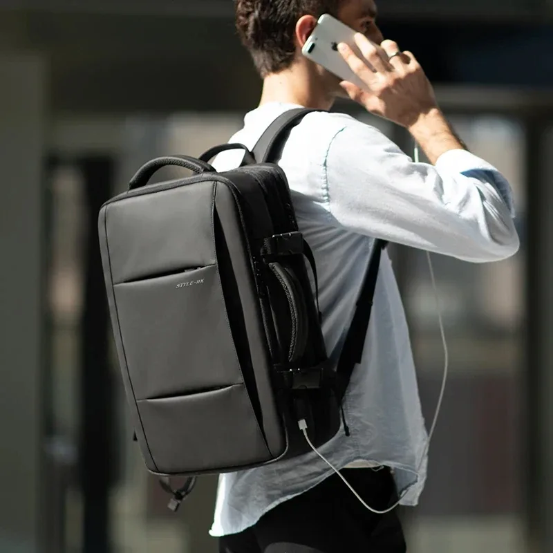 heroic knight sac à dos de voyage hommes sac à dos d'affaires école extensible usb sac grande capacité 15.6 ordinateur portable sac à dos étanche sac