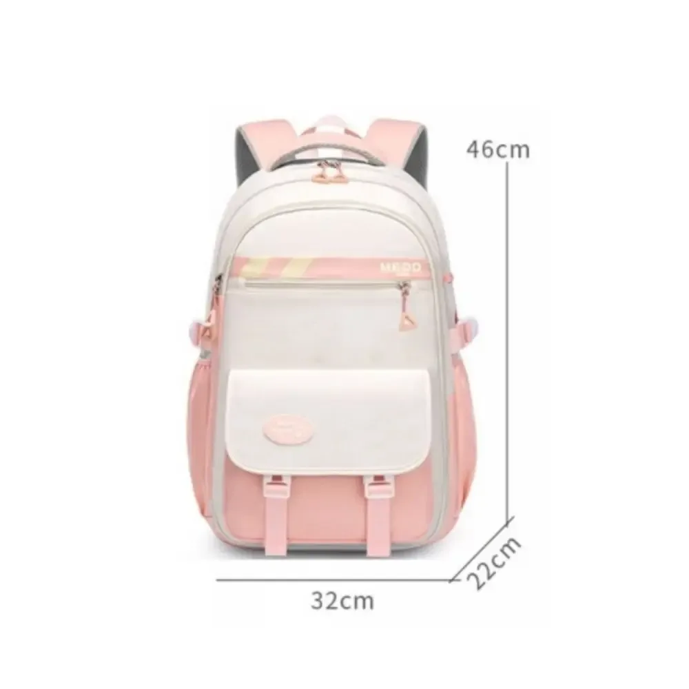 sac d'école de grande capacité, sac à dos imperméable pour soulager le stress, sac à bandoulière léger à double sangle pour filles du collège et du lycée