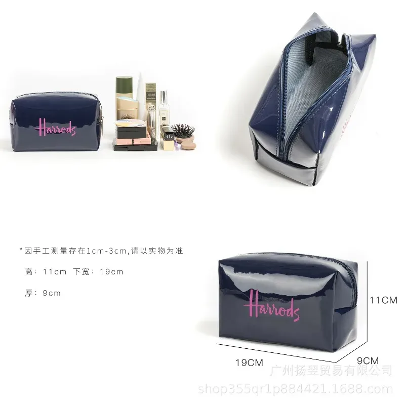 grande trousse de maquillage de voyage imperméable en pvc avec impression de lettrage premium pour un usage quotidien