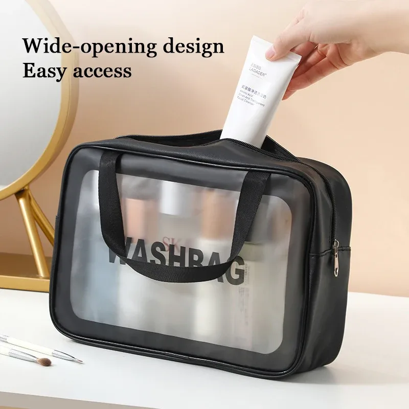 pochette de toilette imperméable en pu, sac à cosmétiques portable, sac de bain transparent pour bébé, sac de rangement pour la natation et les voyages
