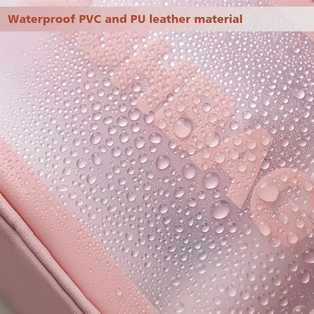 sacs à main de rangement de maquillage anti-poussière de grande capacité, sacs de voyage transparents en pvc à la mode, sac cosmétique portable étanche