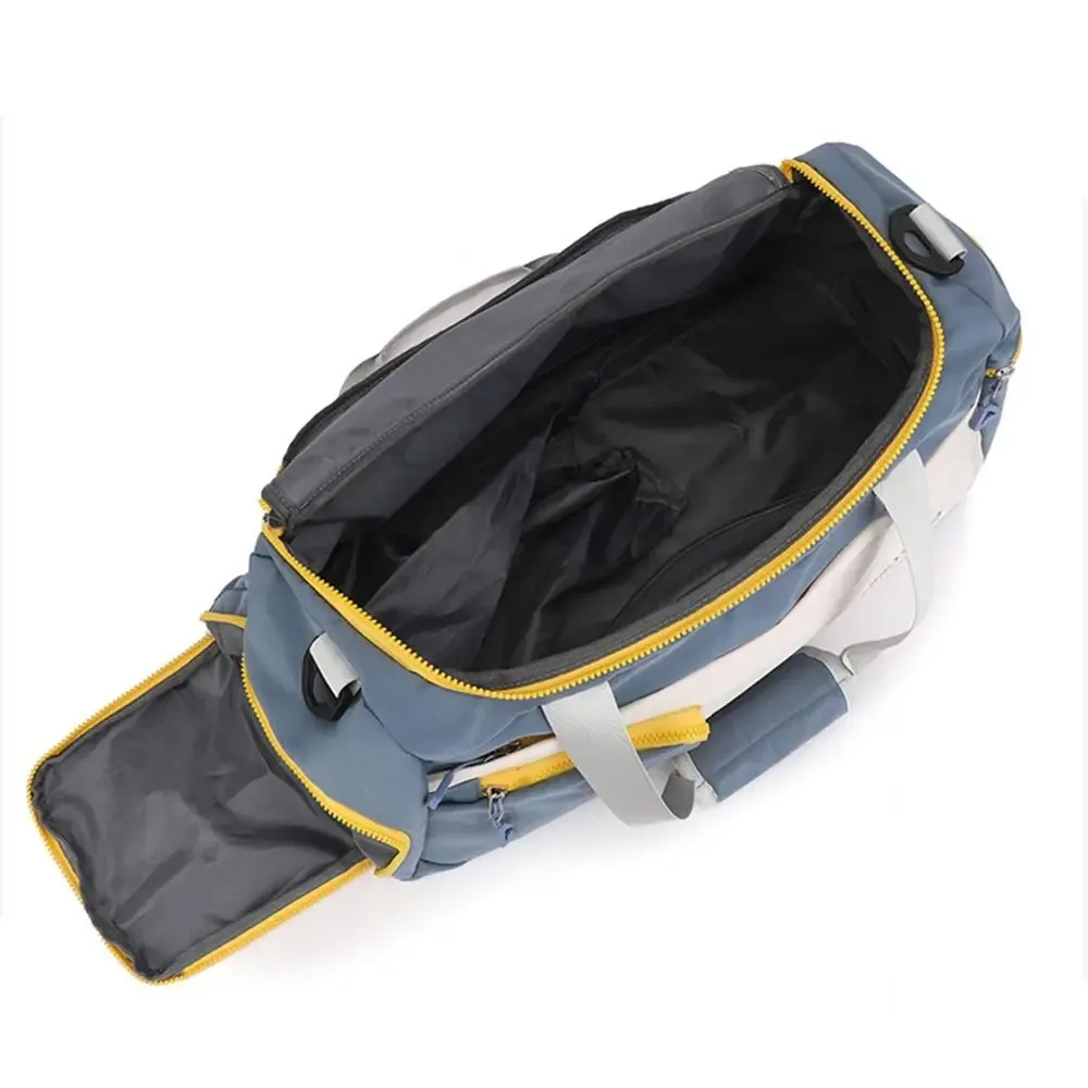 sac de voyage oxford à fermeture éclair, sac de voyage pliable en nylon robuste, sac de sport multicouche de couleur unie, sac à main de grande capacité pour le fitness