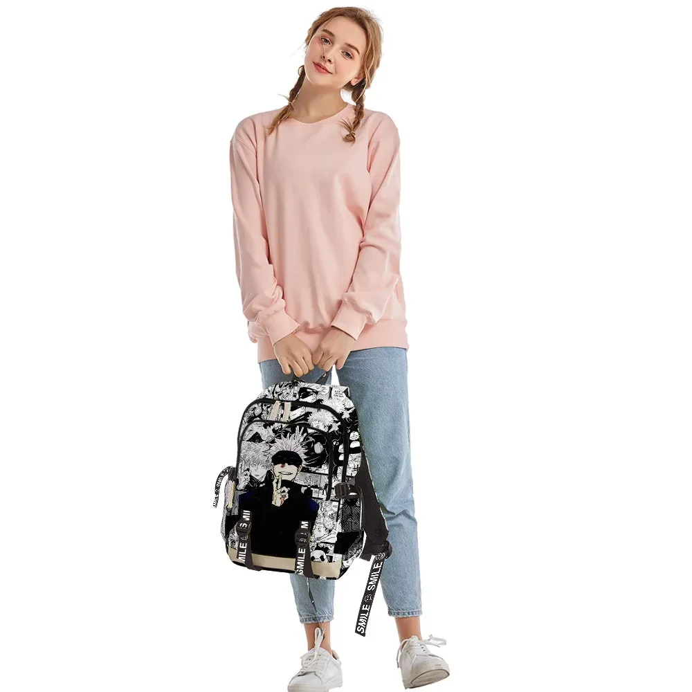 anime satoru gojo école sac à dos sac à dos pour ordinateur portable garçons filles adolescents sac d'école sac de voyage mochila sac à bandoulière
