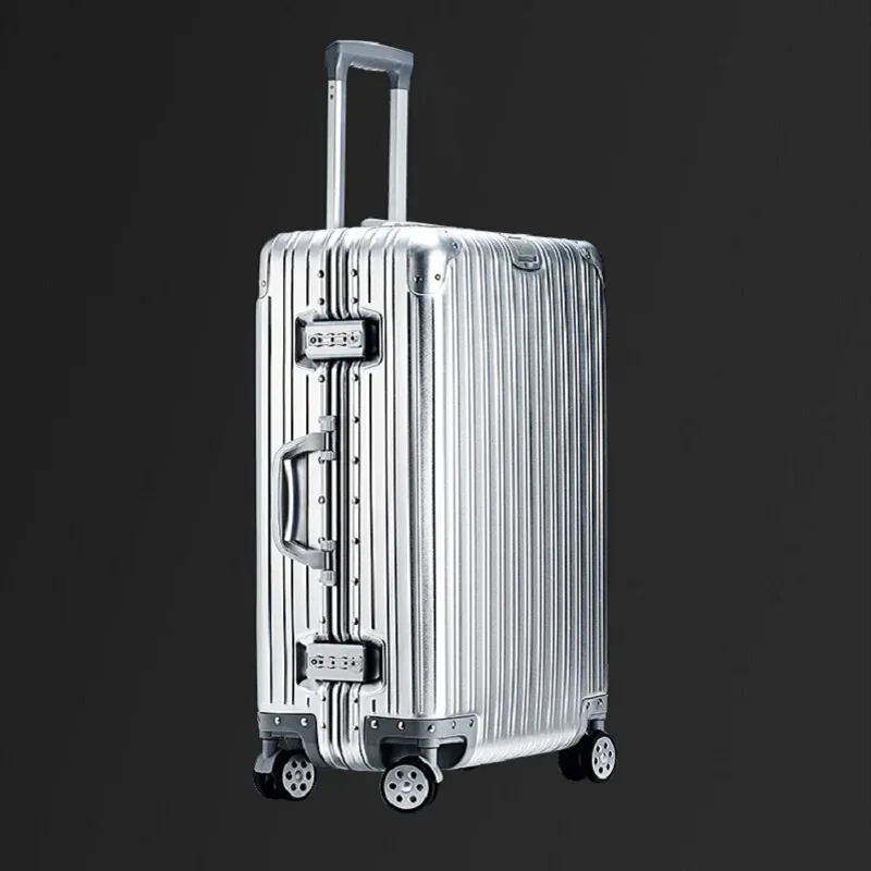 valises en alliage d'aluminium et de magnésium 100%, bagages légers spinner de 20/24/26/29 pouces, serrure tsa, sac de voyage durable