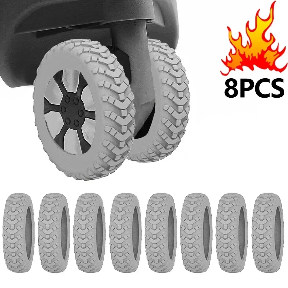 roues universelles pour valises, 8 pièces, roulettes en silicone résistantes à l'usure, pour valises