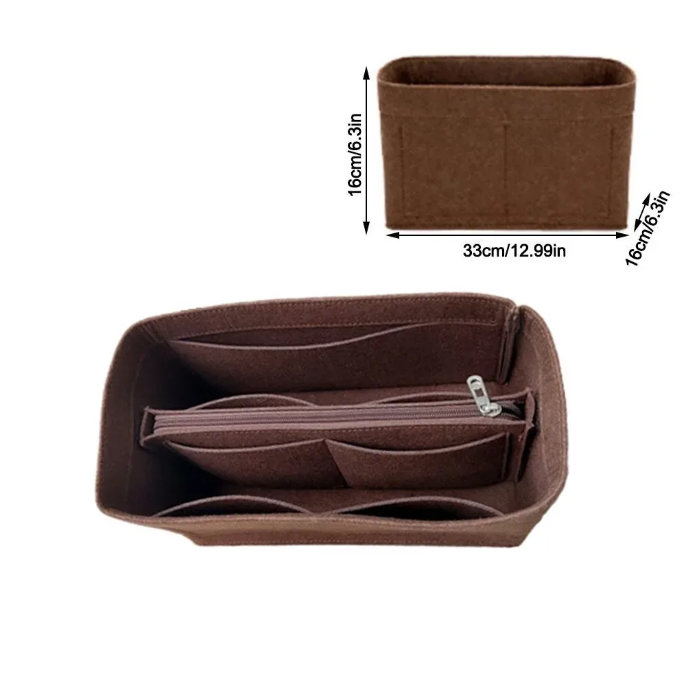 sac d'insertion en feutre grande capacité avec fermeture éclair, organisateur de sac à main multi-poches pour lv speedy25/30/35/gentlewoman