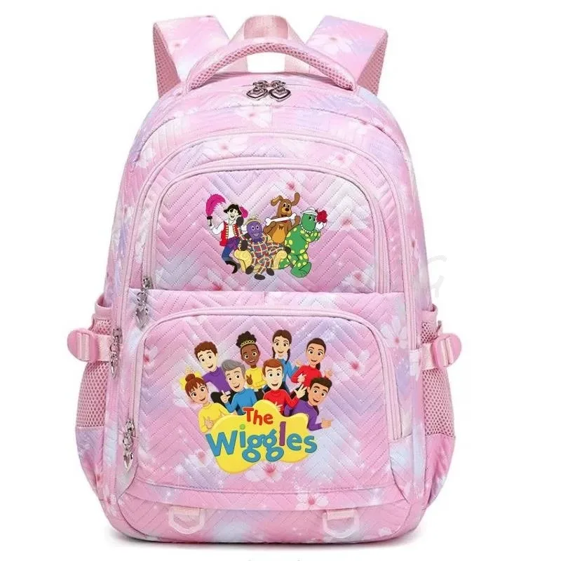 sacs d'école imprimés en 3d the wiggles, sac à dos d'école pour filles et adolescentes, sac à dos de voyage pour étudiants, sac à dos décontracté à la mode pour ordinateur portable