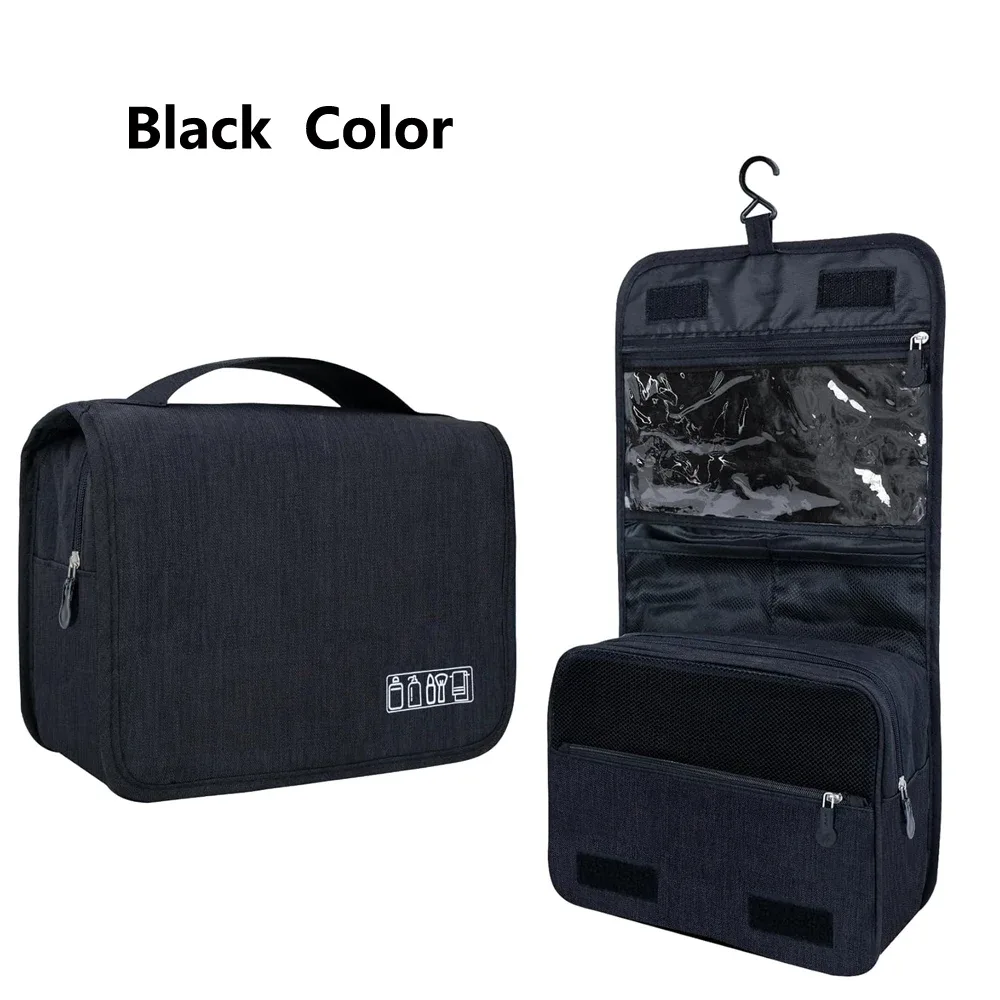 sac à cosmétiques de voyage portable, trousse de toilette étanche de grande capacité avec crochet de suspension pour hommes et femmes, sac de rangement de salle de bain