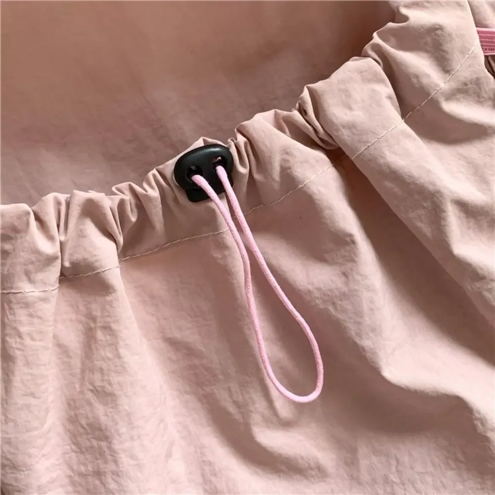 sac à dos coréen mignon avec cordon de serrage, pliable, léger, souple, en nylon, sac fourre-tout, sac à livres, sac à bandoulière pour employé de bureau