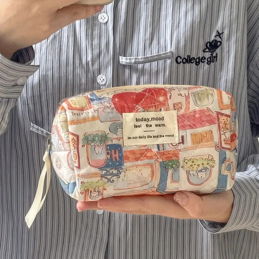 Sac de maquillage à motif d'animaux de dessin animé de haute qualité, pochette à fermeture éclair de grande capacité, sac matelassé, trousse de toilette, organisateur de voyage