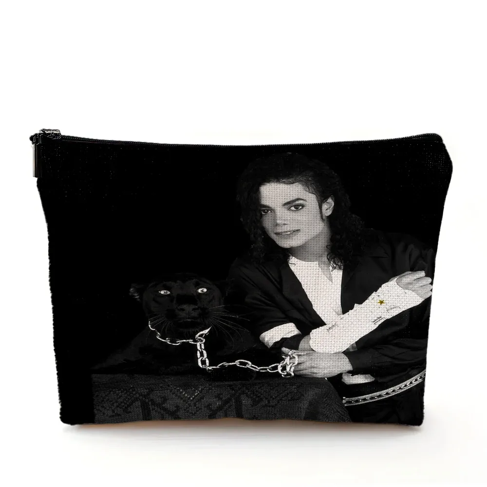 super star michael jackson sac cosmétique double impression sacs de maquillage femmes sac à main de mariage dame organisateur de voyage portefeuille enfant