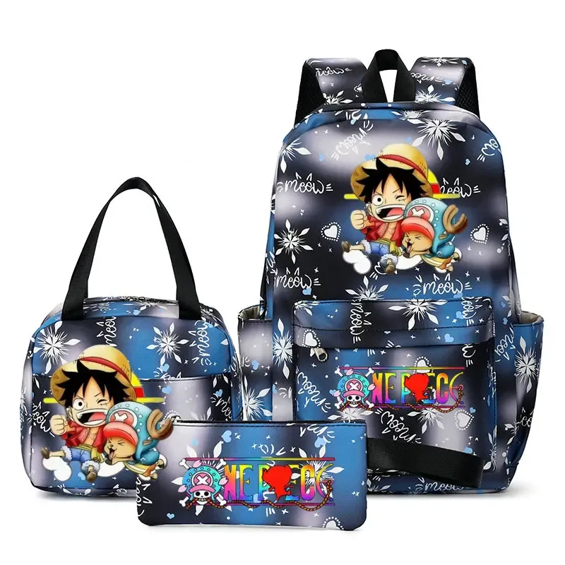 sacs à dos one piece pour femmes et hommes, sac d'école grande capacité, sac à dos imprimé, sac de voyage, sac à dos pour homme, mochila, lot de 3