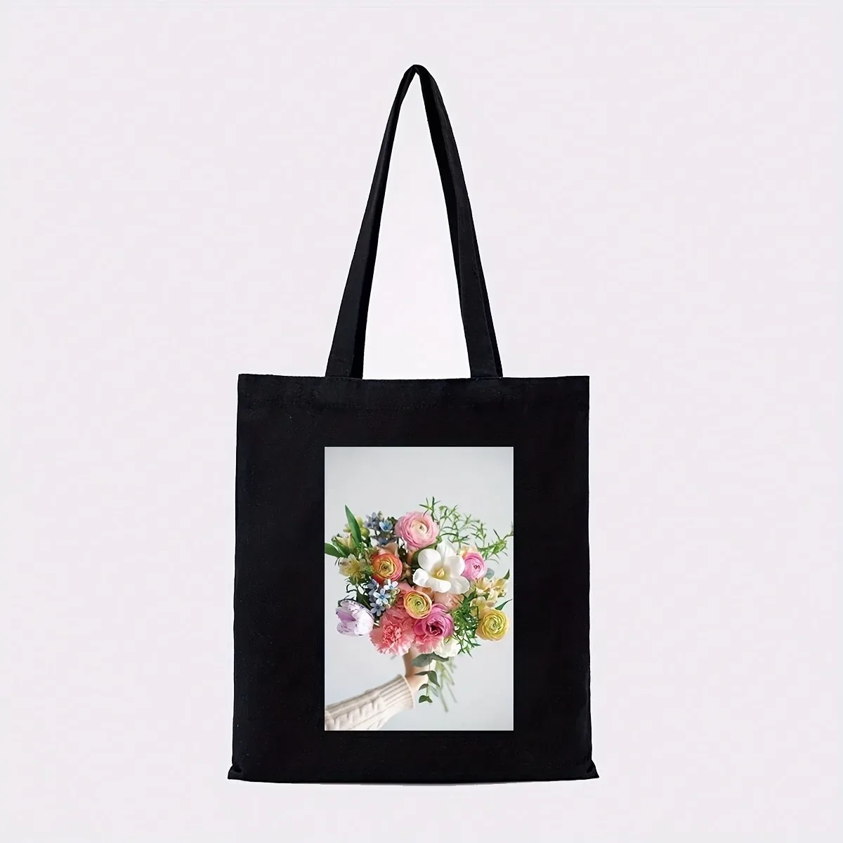 Sac fourre-tout noir personnalisable avec design sur mesure – Cadeau idéal pour Halloween, Noël, Thanksgiving – Sac à bandoulière