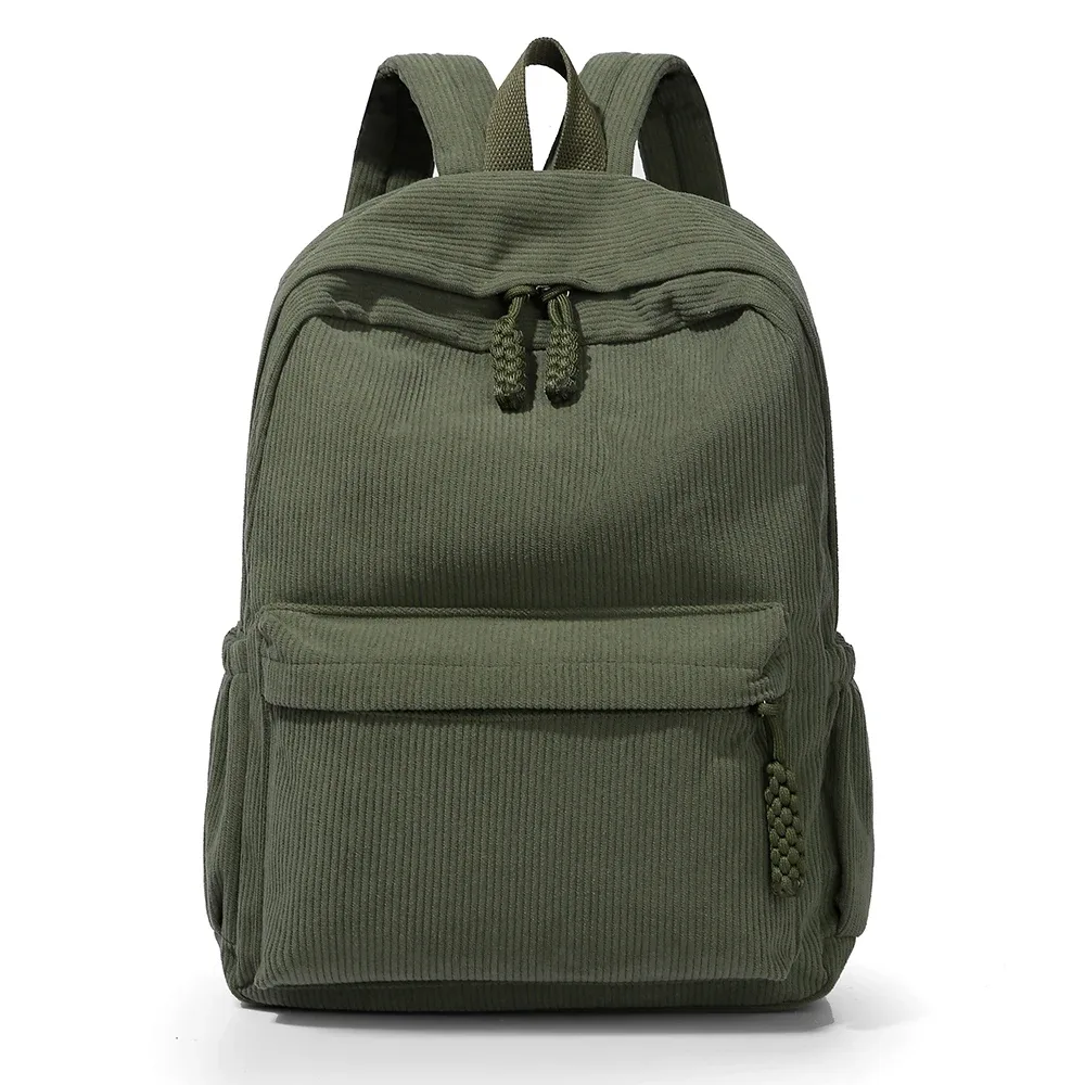 sac à dos décontracté minimaliste en velours côtelé, grande capacité, léger, durable, sac à dos pour étudiants, sac à dos de voyage de haute qualité pour les trajets quotidiens