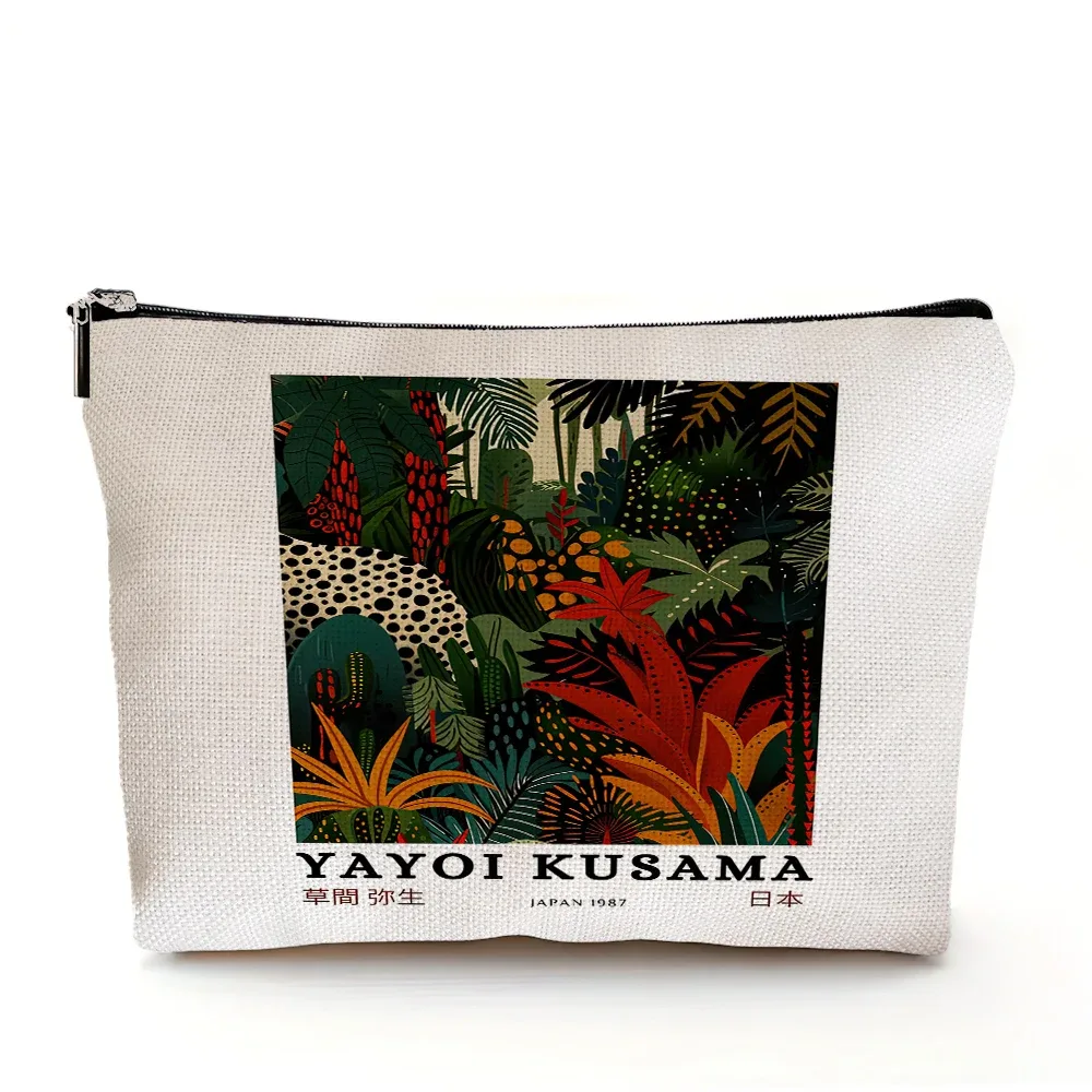 yayoi kusama dame sac à main de mariage sacs de maquillage art japonais fille sac cosmétique double impression femmes organisateur de voyage portefeuille enfant