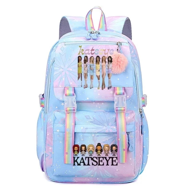 sacs d'école pour filles, sac à dos kpop katseye, sacs d'école décontractés à la mode pour adolescents, sac à dos léger pour étudiantes, sac à dos de voyage pour femmes