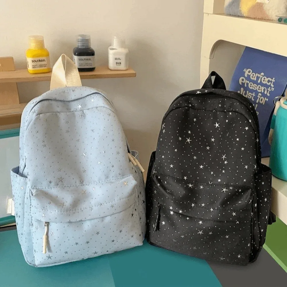 sac à dos étoile imprimé mignon, léger, grande capacité, en nylon, sac à bandoulière, style universitaire, sac d'école pour étudiants, cadeau