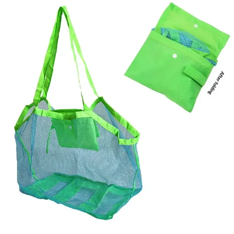 sac de rangement pour jouets de plage pour enfants, sac de rangement pliable et portable en maille pour collecter les outils de fouille du sable, pour les vacances, 1 pièce