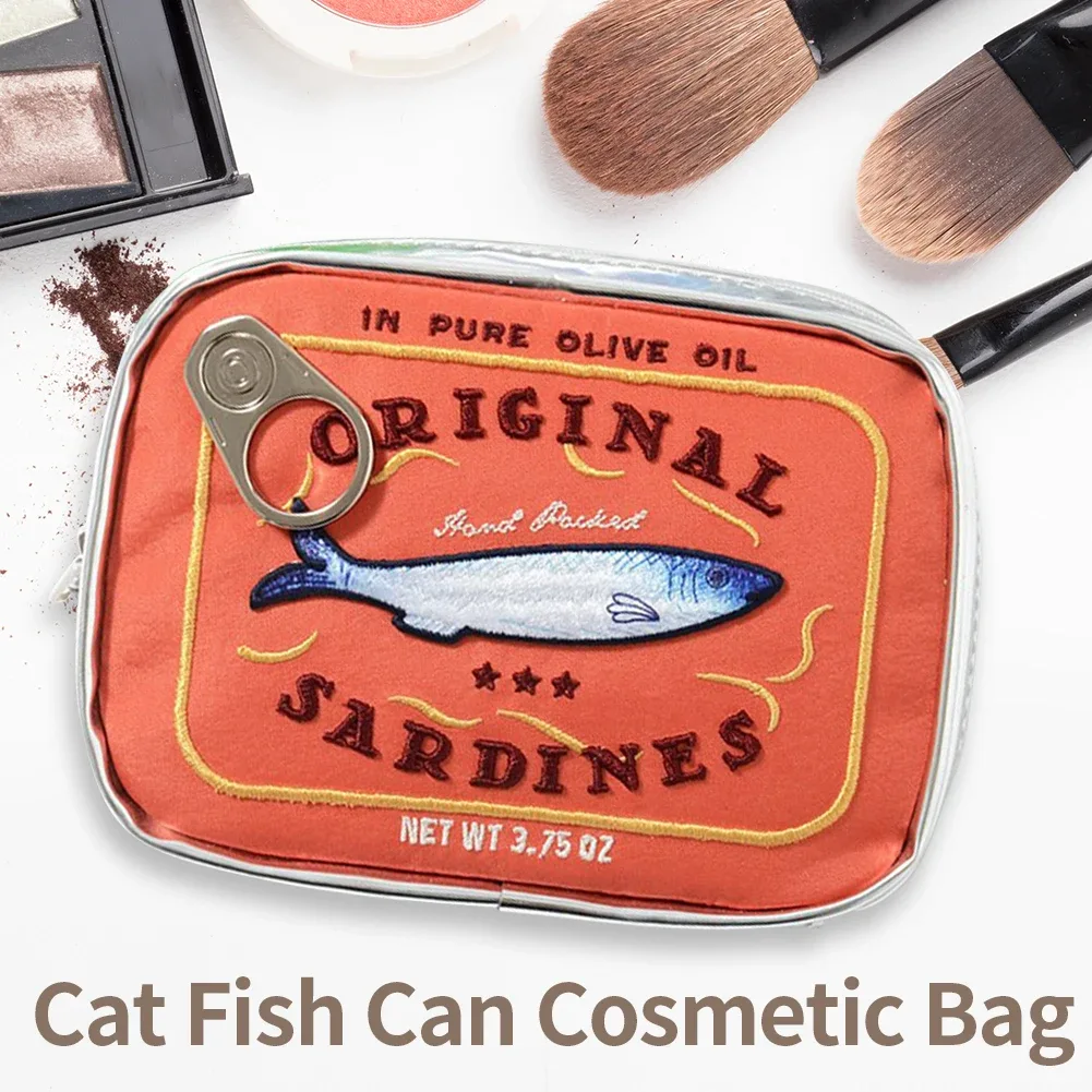 sac de rangement de style sardines en conserve, sac de voyage de bain mignon, créatif, portable, mode, fermeture éclair, multifonction, doux, week-end, vacances