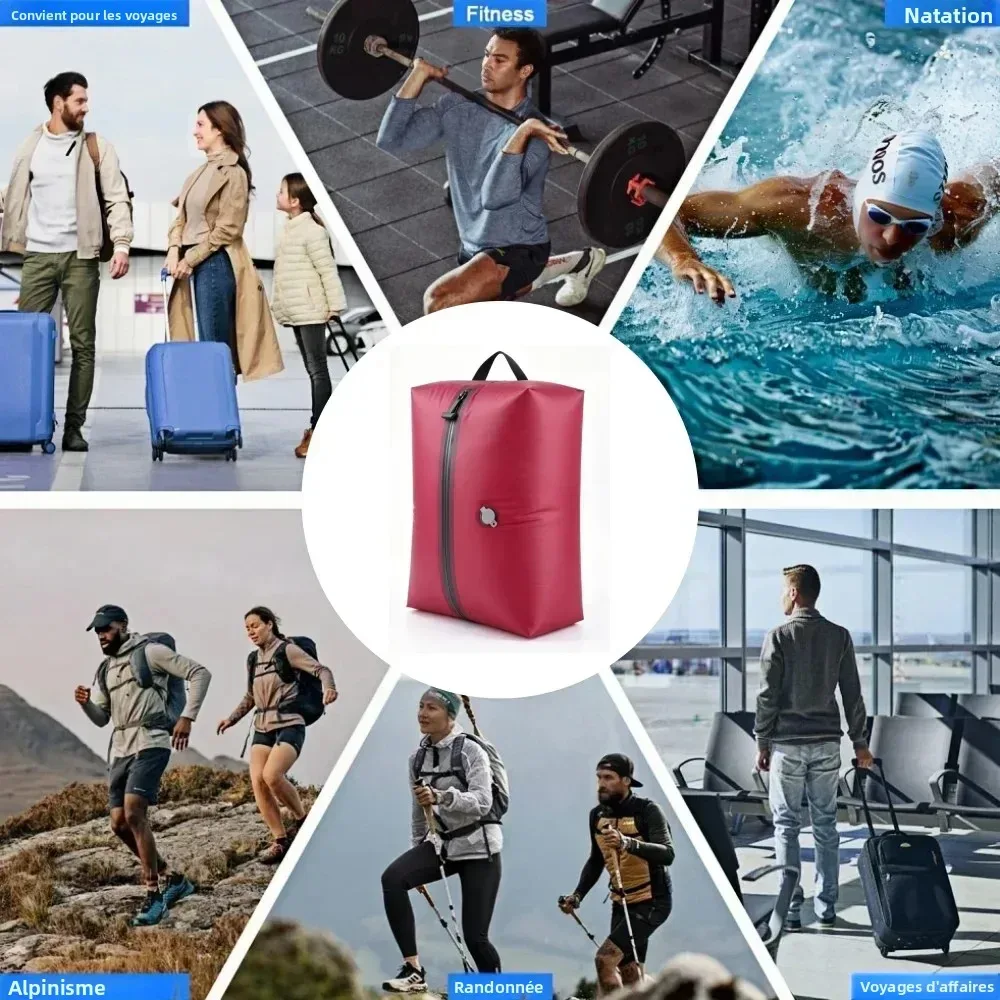 sacs de rangement sous vide, cubes de rangement, étanches ip67, en pu et polyester, 17l, souples, portables, blanc, noir, rose, sac de voyage, pompe vendue séparément