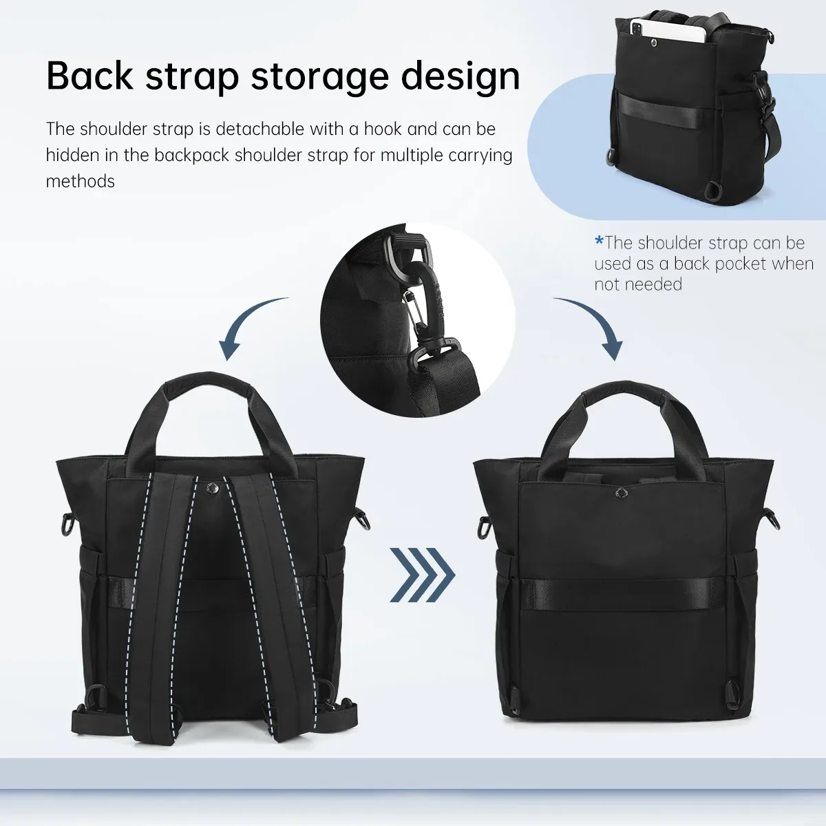 tigernu – sac à dos 3 en 1 pour femmes, sac à bandoulière, sac à main de grande capacité, convertible, multi-poches, pour ordinateur portable de 14 pouces