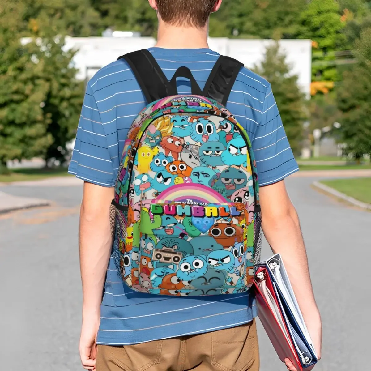 sac à dos the amazing world of gumball, sac à livres pour étudiants, sac d'école pour garçons et filles, sacs à bandoulière pour ordinateur