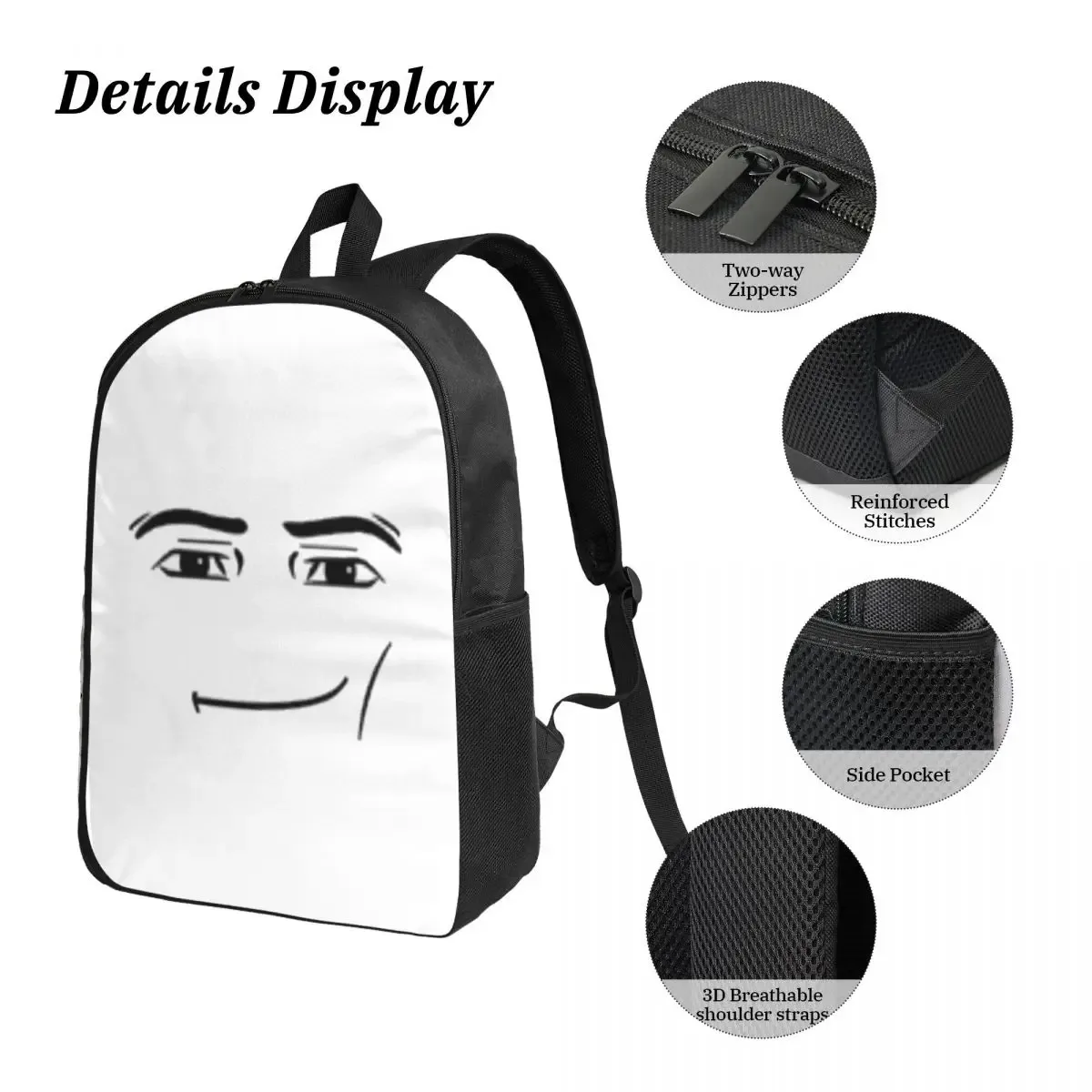 sac à dos the man face pour étudiants, garçons et filles, sac d'école, sac à bandoulière pour ordinateur portable, 3 pièces, sac à déjeuner isotherme, trousse à crayons