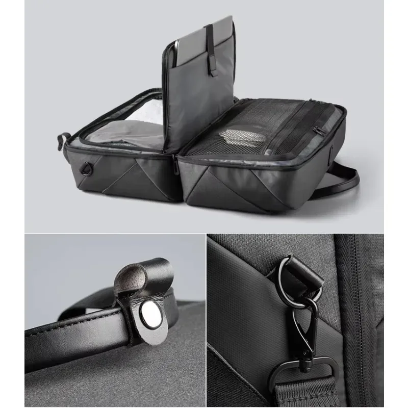 porte-documents pour hommes, pour ordinateur portable 15.6 pouces, sac de voyage pliable, sac à main d'affaires étanche avec port de chargement usb c, nouvelle collection 2025