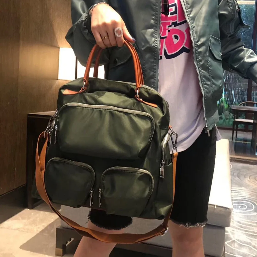 sac à dos coréen unisexe en nylon, sac à main à plusieurs poches, polyvalent, mode, voyage, décontracté, sac à bandoulière simple, sacs à dos