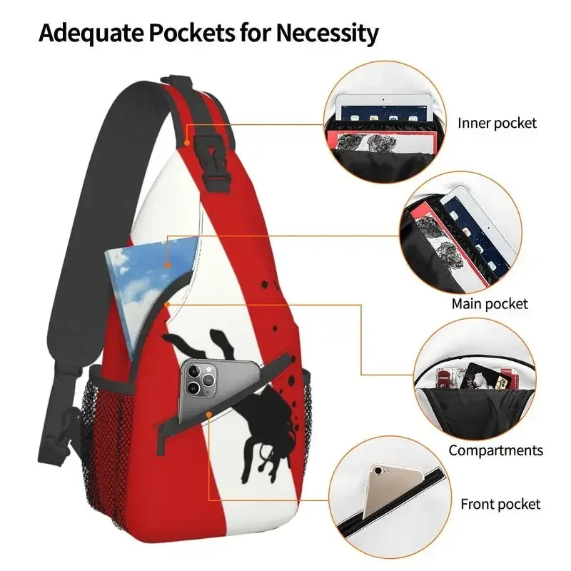 sensation de plongée sous-marine bubble sling crossbody backpack pour homme, sac de poitrine personnalisé initié par le plongeur, voyage, randonnée, sac à dos