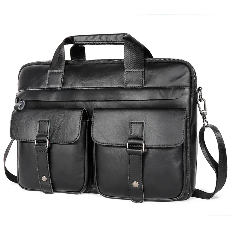 nesitu – porte-documents a4 en cuir véritable pour hommes, sac de messager d'affaires, pour ordinateur portable de 14 pouces, marron, noir, m6391