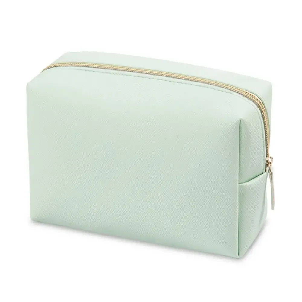 sacs de maquillage de couleur unie, pochette de toilette à fermeture éclair, couleur crème, sac de toilette pour femmes, sacs de rangement coréens, organisateur de voyage, sacs à cosmétiques