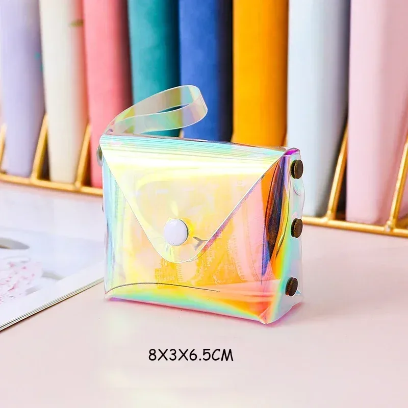 sac à cosmétiques transparent laser pour femmes, trousse à crayons de maquillage transparente, organisateur de toilette de voyage, pochette mignonne